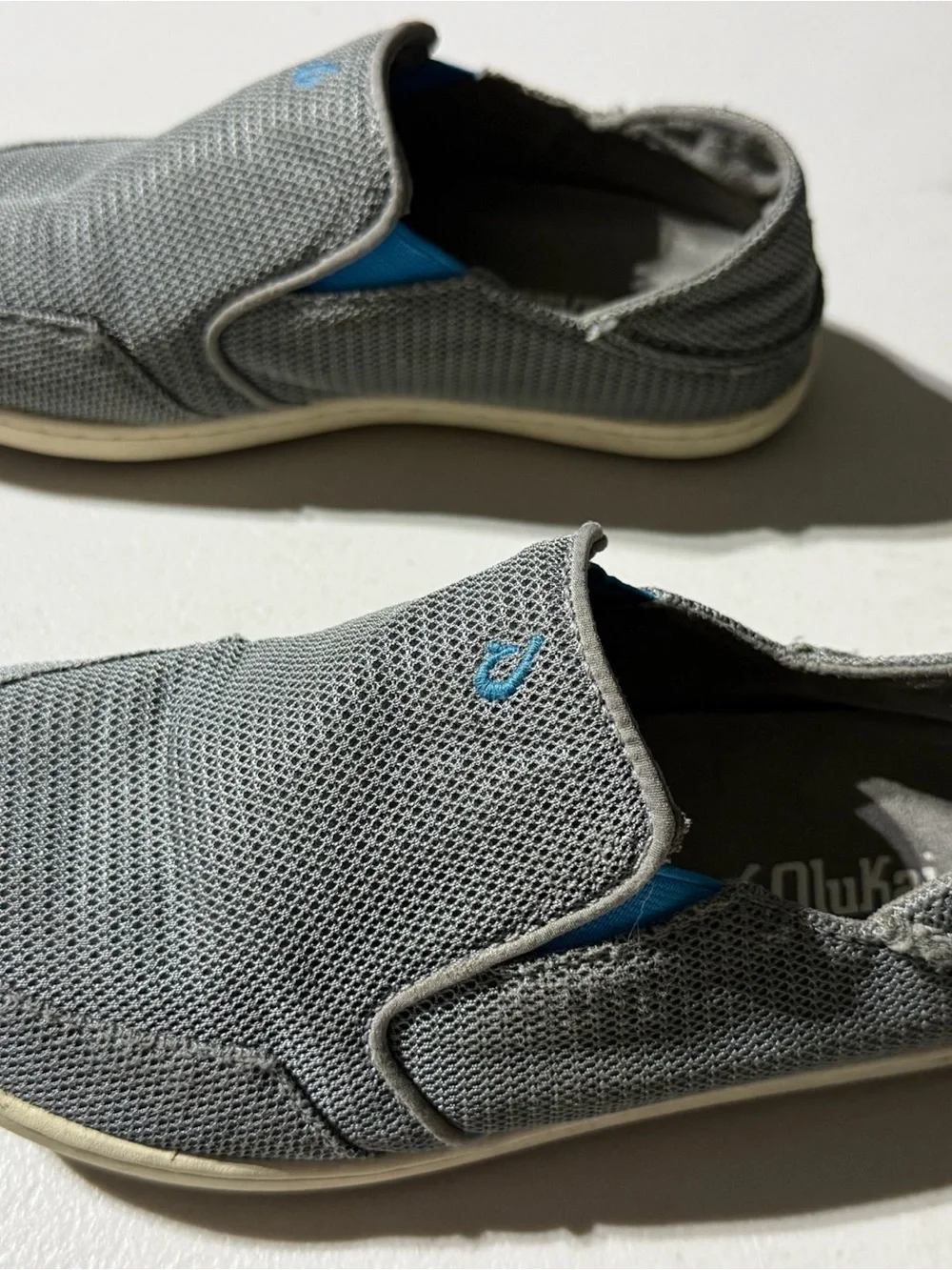 EUC Olukai Kids Nohea Mesh Slip On Gray Sneakers Size 3 US